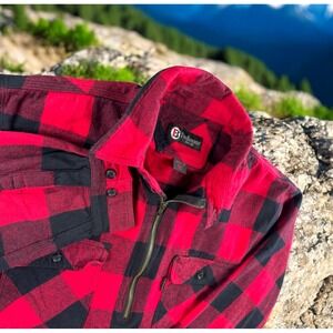 Five Brother Flannel Men L "Buffalo Check" Shirt Hiking Outdoors Camping Hunting
